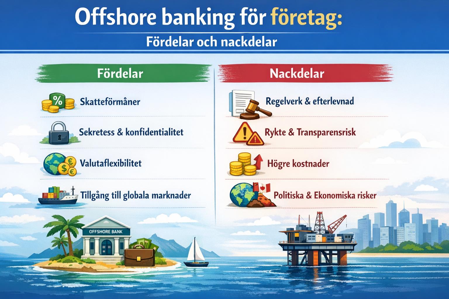 Offshore banking för företag: Fördelar och nackdelar